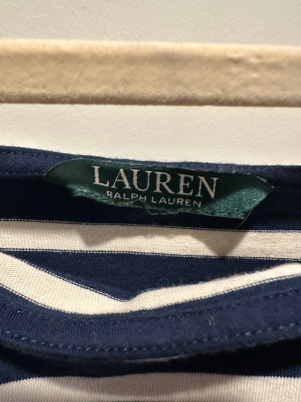 Ralph Lauren Navy and White Striped Boatneck Top - Picture 4 of 6